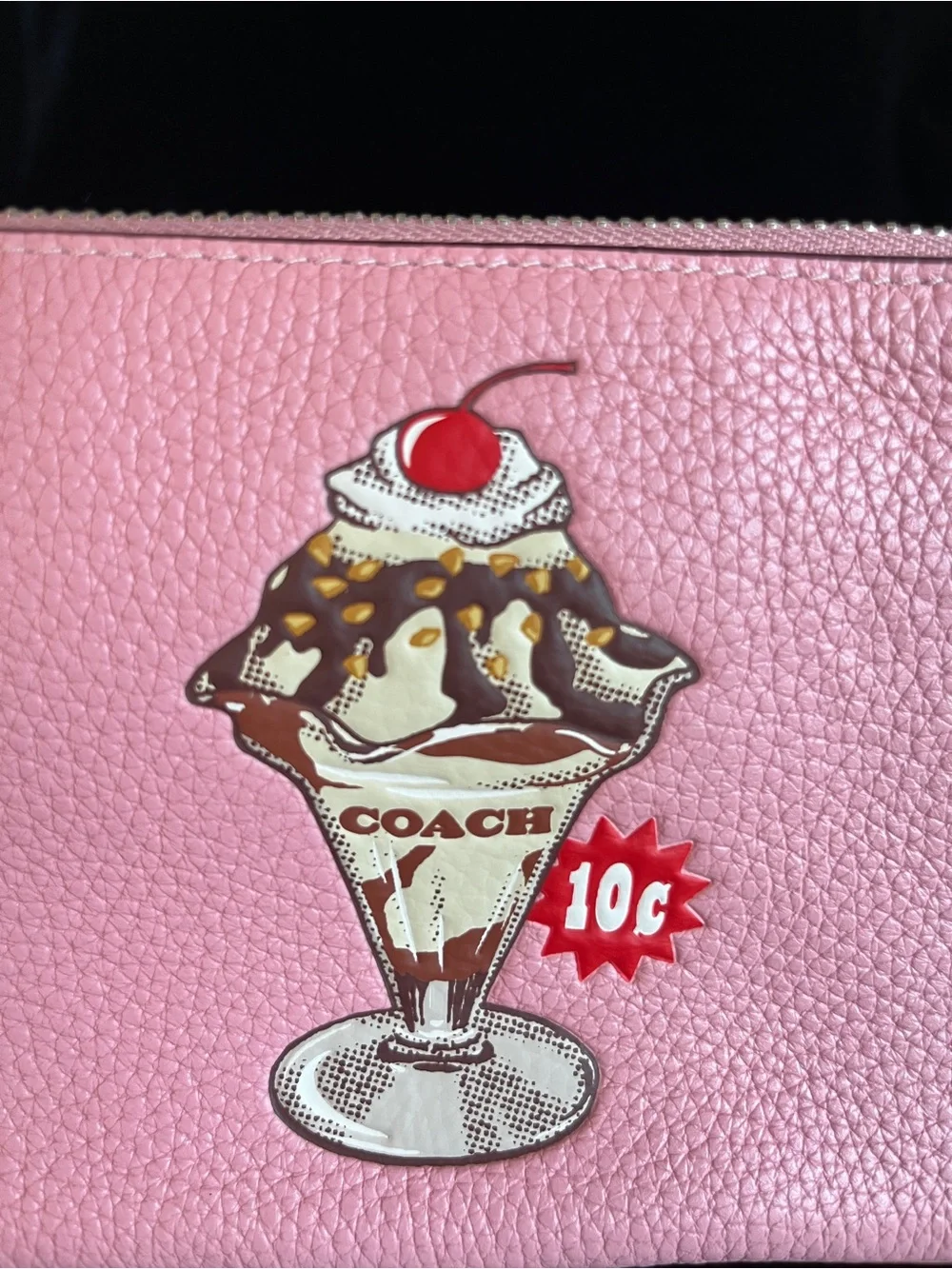 COACH Nolita 19 Cherry Blossom Pink  Sundae Ice Cream Graphic Shoulder Clutch